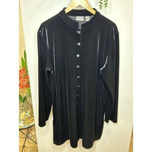 Chico's Women's Black Tunic Size 3 Practical Stretchy Layering(fits Like Medium)